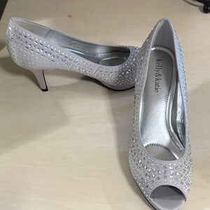 Kelly & Katie Metallic Silver Studded Heels